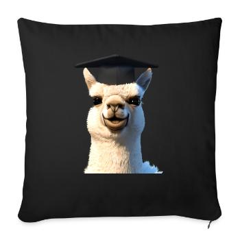 Bachelor Alpaca Graduation Studies Graduate - Sofa pillowcase 17,3'' x 17,3'' (45 x 45 cm) - black - Front
