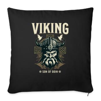 Viking - Son of Odin Design - Sofa pillowcase 17,3'' x 17,3'' (45 x 45 cm) - black - Front