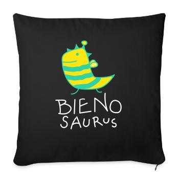 Funny Dino Bee (b) - Sofa pillowcase 17,3'' x 17,3'' (45 x 45 cm) - black - Front