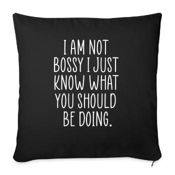 Je ne suis pas autoritaire citation drôle - Housse de coussin décorative 45 x 45 cm - noir - Devant