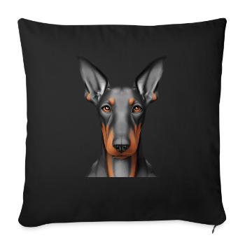 Doberman Dresseur Doberman Chien Doberman Chiot - Housse de coussin décorative 45 x 45 cm - noir - Devant