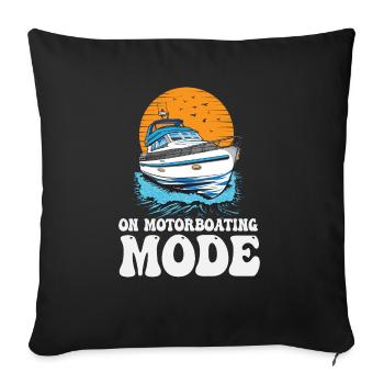 En mode motonautique Ponton Captain Lake Life - Housse de coussin décorative 45 x 45 cm - noir - Devant