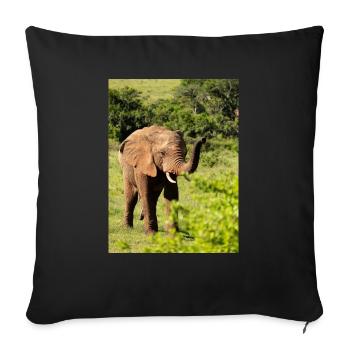 Éléphant - Housse de coussin décorative 45 x 45 cm - noir - Devant