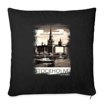 Stockholm Suède Suède Région nordique Scandinavie - Housse de coussin décorative 45 x 45 cm - noir - Devant