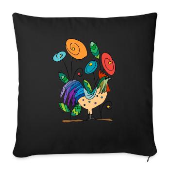 Rooster - Sofa pillowcase 17,3'' x 17,3'' (45 x 45 cm) - black - Front