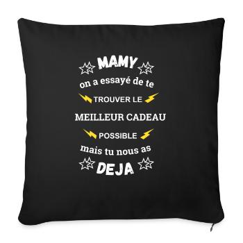 Mamy, Meilleur Cadeau De Fête Des Mères - Housse de coussin décorative 45 x 45 cm - noir - Devant