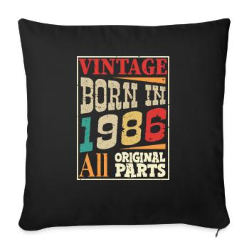 Vintage born in 1986 - Original parts - Sofa pillowcase 17,3'' x 17,3'' (45 x 45 cm) - black - Front