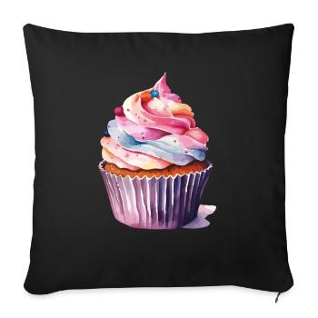 Petit gâteau 2 - Housse de coussin décorative 45 x 45 cm - noir - Devant