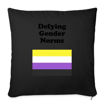 Drapeau non binaire défiant les normes de genre - Housse de coussin décorative 45 x 45 cm - noir - Devant