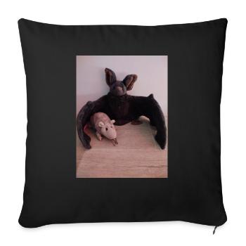 Night Wing Bat and Mouse - Sofa pillowcase 17,3'' x 17,3'' (45 x 45 cm) - black - Front