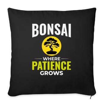 Japanischer Bonsai Gärtner Baum Sammler Gartenarbeit - Sofakissenbezug 45 x 45 cm - Schwarz - Vorne