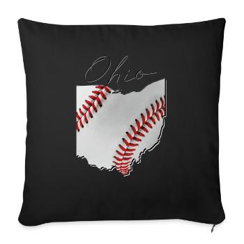 Ohio (United States) | real baseball | Map Script - Sofa pillowcase 17,3'' x 17,3'' (45 x 45 cm) - black - Front