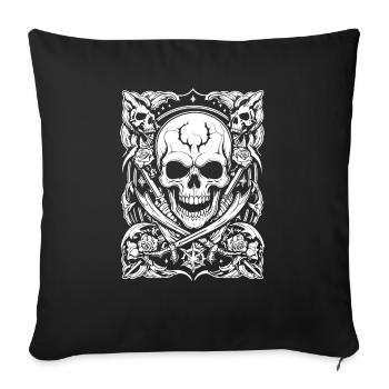 pirate skull - Sofa pillowcase 17,3'' x 17,3'' (45 x 45 cm) - black - Front