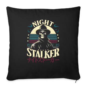 Night Stalker 1985 Retro Skull & Japanese Letters - Sofa pillowcase 17,3'' x 17,3'' (45 x 45 cm) - black - Front