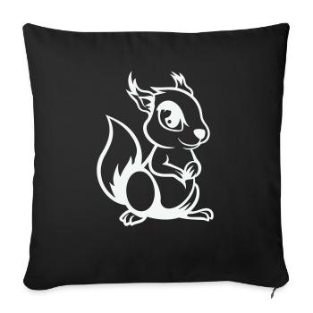Squirrel Comic - Sofa pillowcase 17,3'' x 17,3'' (45 x 45 cm) - black - Front