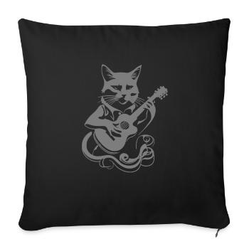 White steampunk power cat - Sofa pillowcase 17,3'' x 17,3'' (45 x 45 cm) - black - Front