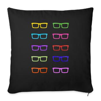 Colourful Glasses - Sofa pillowcase 17,3'' x 17,3'' (45 x 45 cm) - black - Front