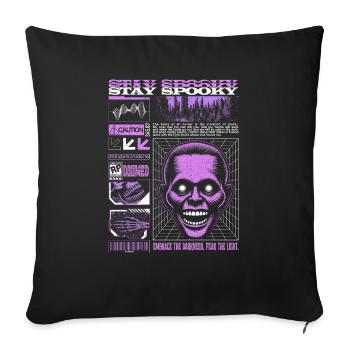 Stay Spooky Ghost White & Lilac Halloween Season - Sofa pillowcase 17,3'' x 17,3'' (45 x 45 cm) - black - Front