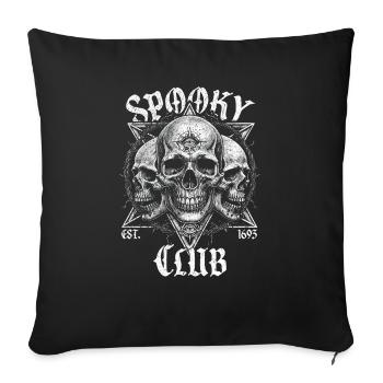 Spooky Club Grayscale Skulls & Snake Skin - Sofa pillowcase 17,3'' x 17,3'' (45 x 45 cm) - black - Front