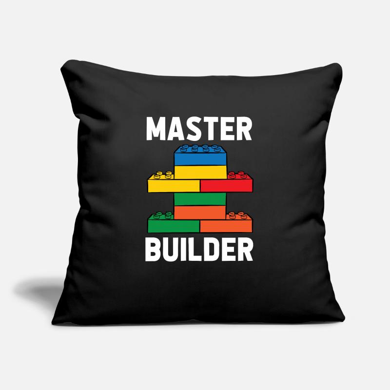 Constructeur de briques Bâtiment en briques Maître constructeur Housse de coussin décorative 45 x 45 cm