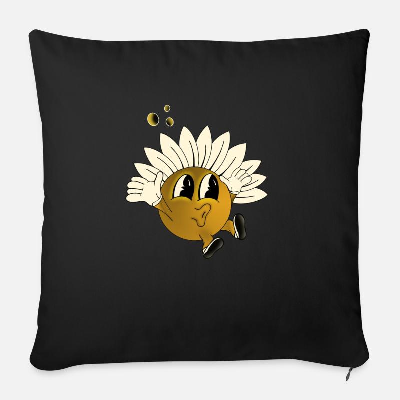 Jumping Flower - Sofakissenbezug 45 x 45 cm - Schwarz