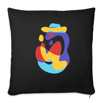 monstre profiter de la mer d’été - vintage audacieux abstrait - Housse de coussin décorative 45 x 45 cm - noir - Devant