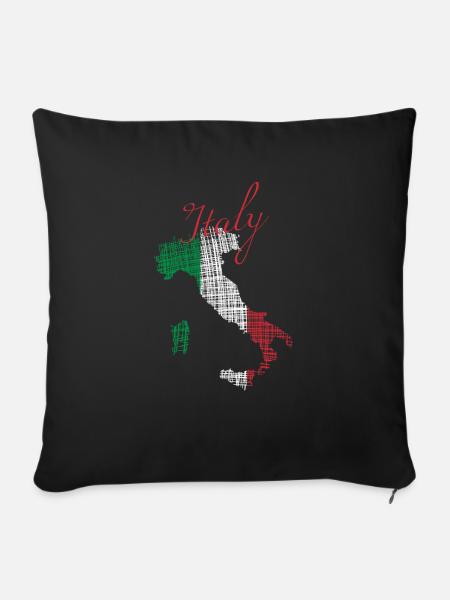 Italien - Sofakissenbezug 45 x 45 cm - Schwarz