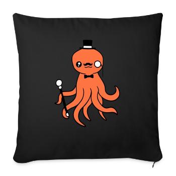 Kraken Mr. Sir Top Hat Monocle Glasses Empire - Sofa pillowcase 17,3'' x 17,3'' (45 x 45 cm) - black - Front