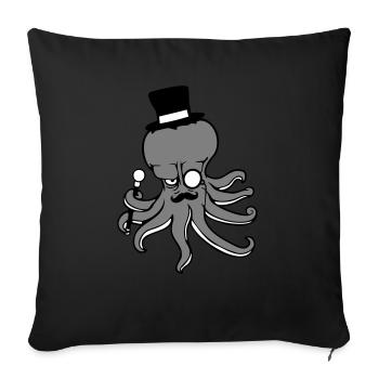 Kraken Mr. Sir Top Hat Monocle Glasses Empire - Sofa pillowcase 17,3'' x 17,3'' (45 x 45 cm) - black - Front
