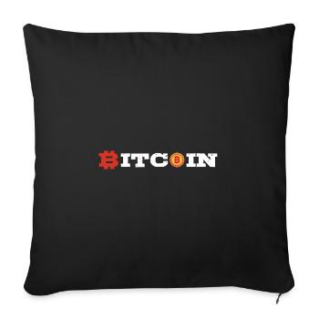 Bitcoin - Sofa pillowcase 17,3'' x 17,3'' (45 x 45 cm) - black - Front