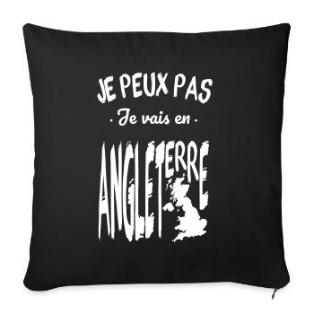 Je peux pas je vais en Angleterre - Housse de coussin décorative 45 x 45 cm - noir - Devant
