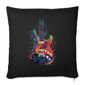 Electric Guitar Music Guitar Guitar - Sofa pillowcase 17,3'' x 17,3'' (45 x 45 cm) - black - Front