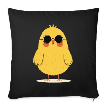 Chick with sunglasses - Sofa pillowcase 17,3'' x 17,3'' (45 x 45 cm) - black - Front