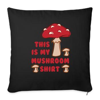 Mushroom Hunting Ironic Quote Vegetables - Sofa pillowcase 17,3'' x 17,3'' (45 x 45 cm) - black - Front