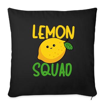 Lemon Squad Citrus Tropical Fruit - Sofa pillowcase 17,3'' x 17,3'' (45 x 45 cm) - black - Front