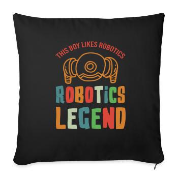 Robotics Legend Mechaniker Ingenieur Roboter - Sofakissenbezug 45 x 45 cm - Schwarz - Vorne