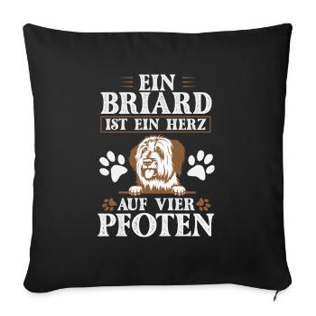 Un Briard est un cœur sur quatre pattes - Housse de coussin décorative 45 x 45 cm - noir - Devant