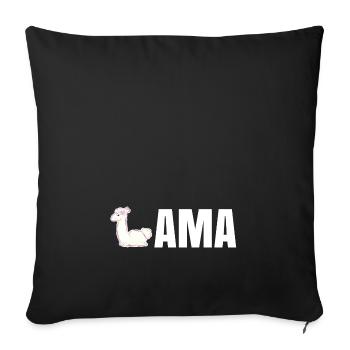 lama - Sofa pillowcase 17,3'' x 17,3'' (45 x 45 cm) - black - Front