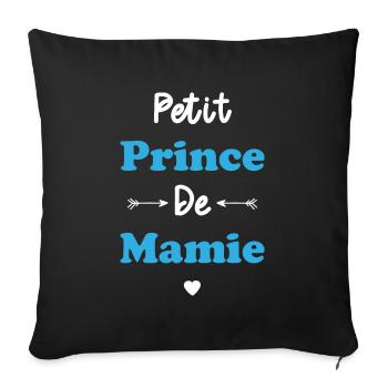 petit prince de mamie - Housse de coussin décorative 45 x 45 cm - noir - Devant