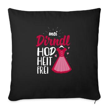 Dirndl is in da Wäsch - Bavarian - Sofa pillowcase 17,3'' x 17,3'' (45 x 45 cm) - black - Front