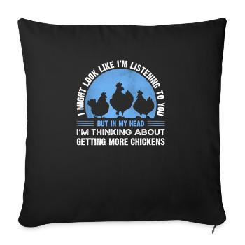 Chicken Chicken Farmer Farm Dicton amusant - Housse de coussin décorative 45 x 45 cm - noir - Devant