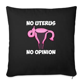 Pas d’utérus Pas d’avis - Kein Uterus Keine Meinung - Housse de coussin décorative 45 x 45 cm - noir - Devant