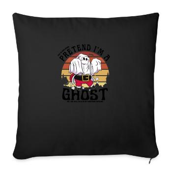 Due to Inflation, Pretend I'm a Ghost. Halloween - Sofa pillowcase 17,3'' x 17,3'' (45 x 45 cm) - black - Front