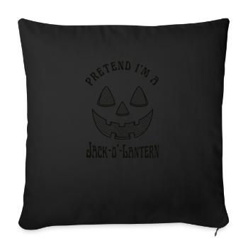 Faire semblant d’être un Jack O Lantern Face citrouille paresseuse - Housse de coussin décorative 45 x 45 cm - noir - Devant