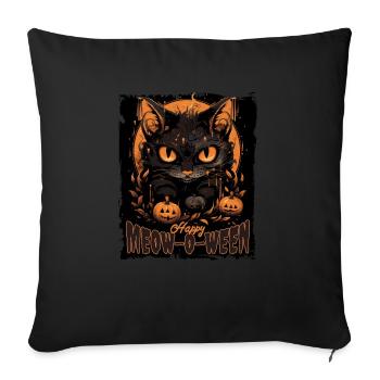 Happy Meow-o-Ween Cute Black Cat Party Costume - Sofa pillowcase 17,3'' x 17,3'' (45 x 45 cm) - black - Front
