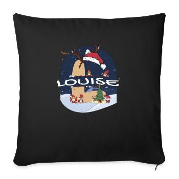 Awesome Louise Name w Santa Hat in Xmas Theme - Sofa pillowcase 17,3'' x 17,3'' (45 x 45 cm) - black - Front