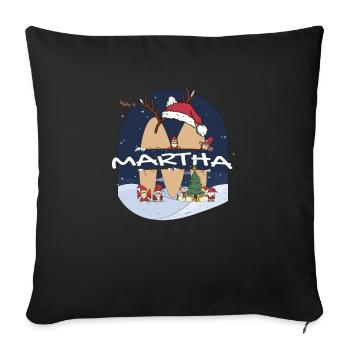 Awesome Martha Name w Santa Hat in Xmas Theme - Sofa pillowcase 17,3'' x 17,3'' (45 x 45 cm) - black - Front