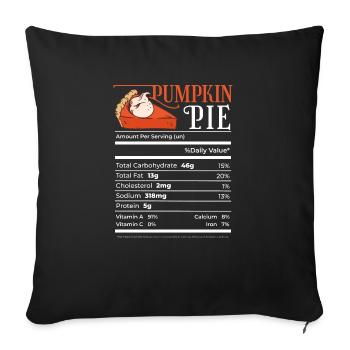 Tarte à la citrouille drôle Thanksgiving Noël assorti - Housse de coussin décorative 45 x 45 cm - noir - Devant