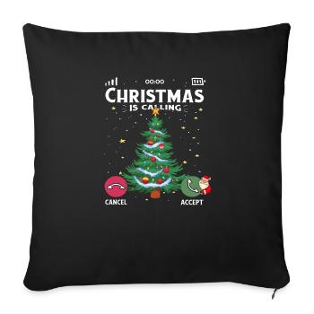 Weihnachten nennt Weihnachtspyjama lustigen Baum - Sofakissenbezug 45 x 45 cm - Schwarz - Vorne