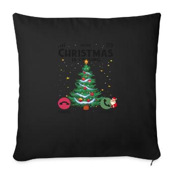 Christmas Is Calling Christmas Pajama Funny X-Mas - Sofa pillowcase 17,3'' x 17,3'' (45 x 45 cm) - black - Front